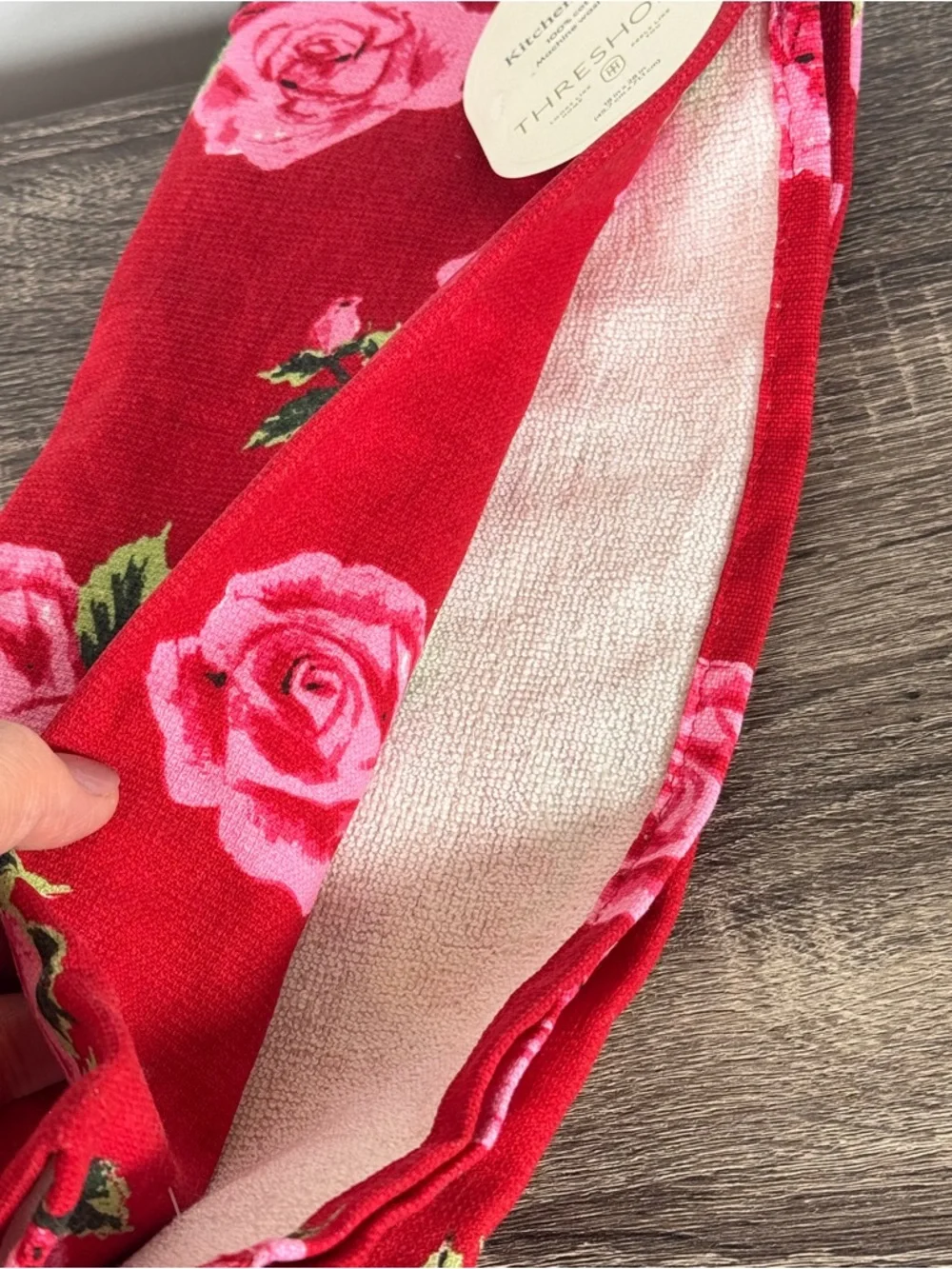 NEW Threshold Pink Rose Floral Hand Towels